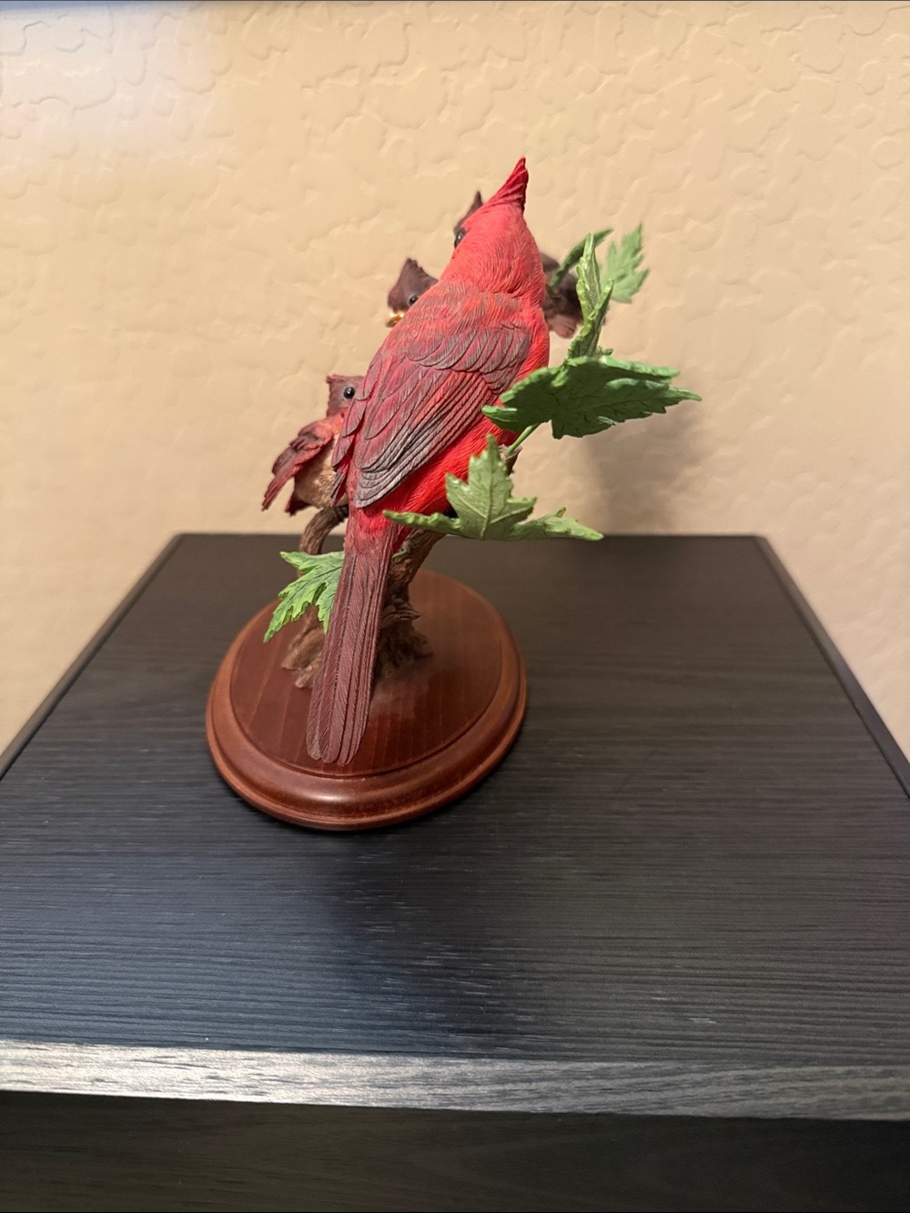 Red Cardinal Bird Family Figurine - Decorative Tree Branch - Picture 3 of 11